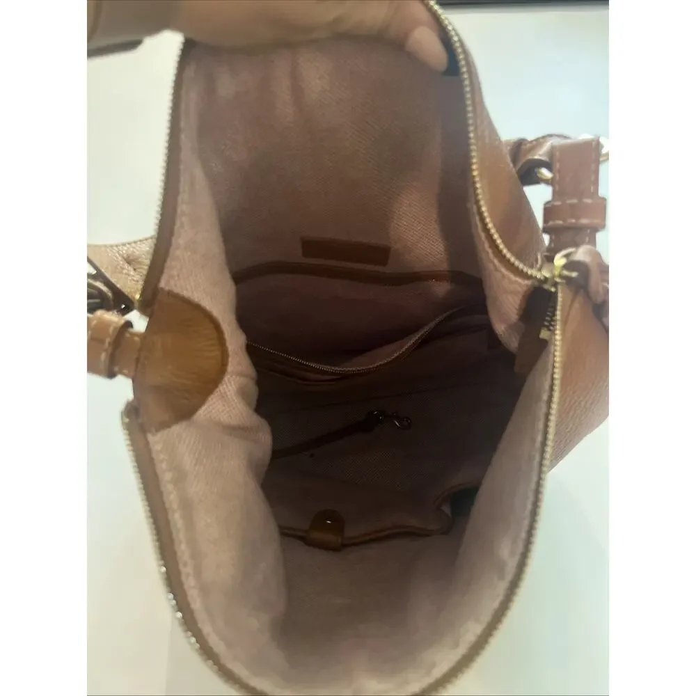 Dooney & Bourke Brown Dillen Large Zipper Pocket Sac Hobo Shoulder Bag Purse